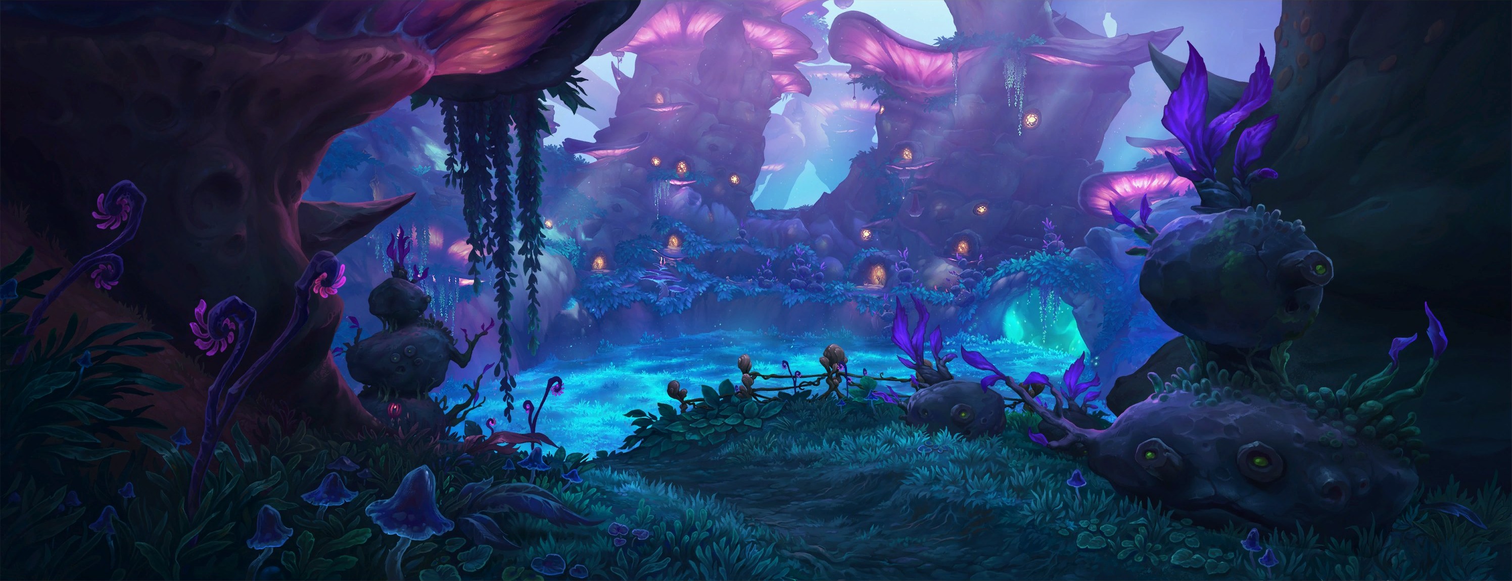Sporefall, on the south leg of the Harandar loop. The giant caps hide nodes underneath, so fly low here.