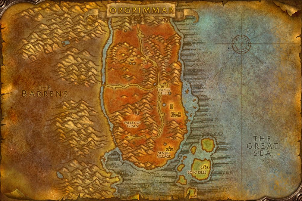 Durotar zone map