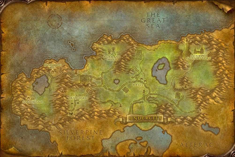 Tirisfal Glades zone map