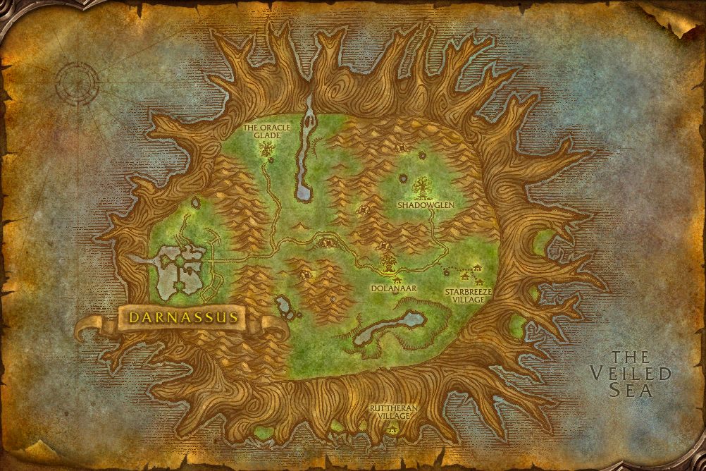 Teldrassil zone map