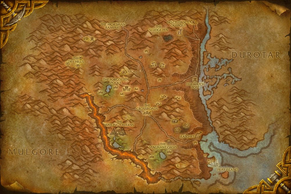 The Barrens zone map