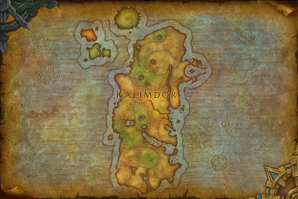 Kalimdor, zone map art