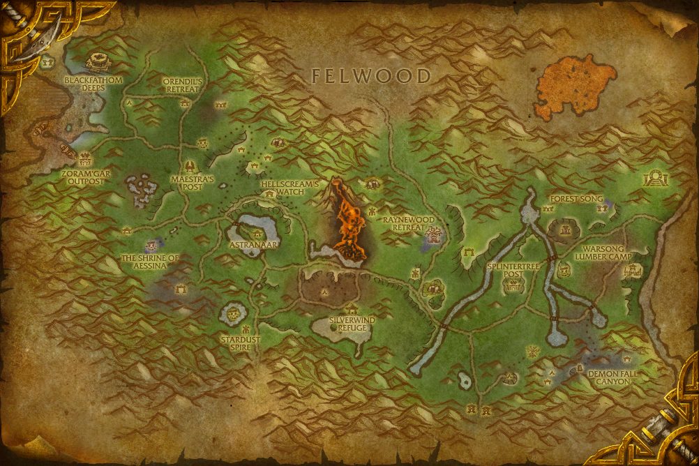 Ashenvale zone map